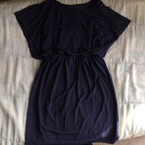 NWOT Navy Blue Shoulder Slit Dress Medium